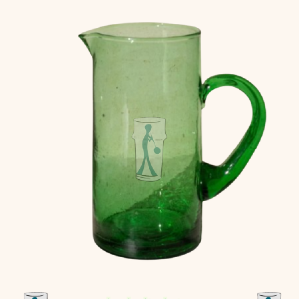 Carafe Beldi Verte en Verre Soufflé