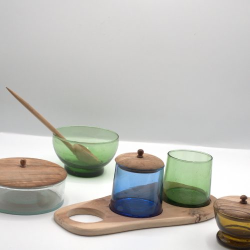 Plateau en bois sculpté