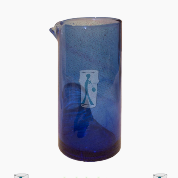 Carafe marocaine en verre Beldi sans anse - Bleue
