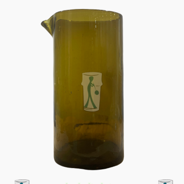 Carafe marocaine en verre Beldi sans anse - Ambre