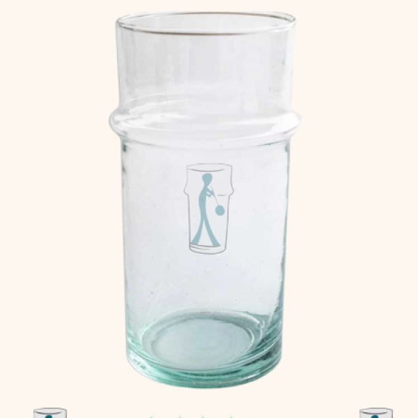 Vase Beldi Transparent – Verre Soufflé à la Main