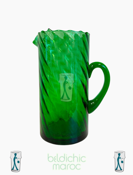 Carafe Beldi Torsadée Verte