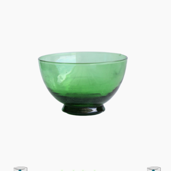 Petit bol marocain en verre Beldi recyclé - Vert