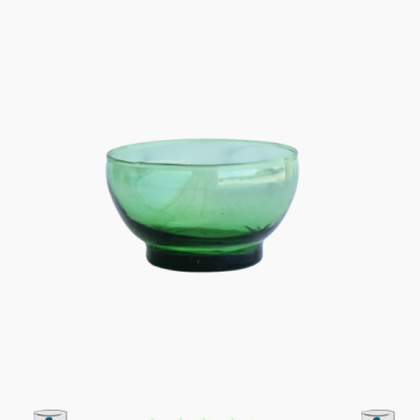 Bol moyen en verre Beldi soufflé à la main – Vert