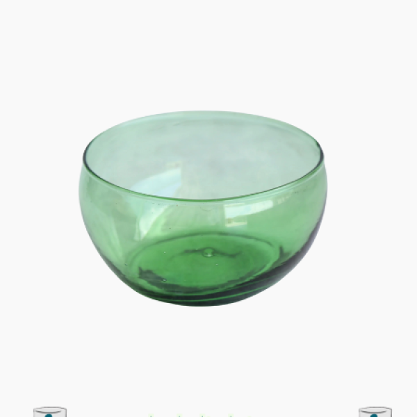 Bowl Beldi en verre recyclé soufflé à la main - VERT