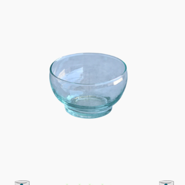 Bol moyen en verre Beldi soufflé à la main – Transparent