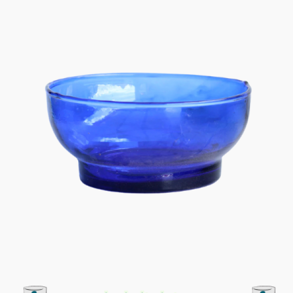 Grand bol en verre Beldi recyclé – Bleu