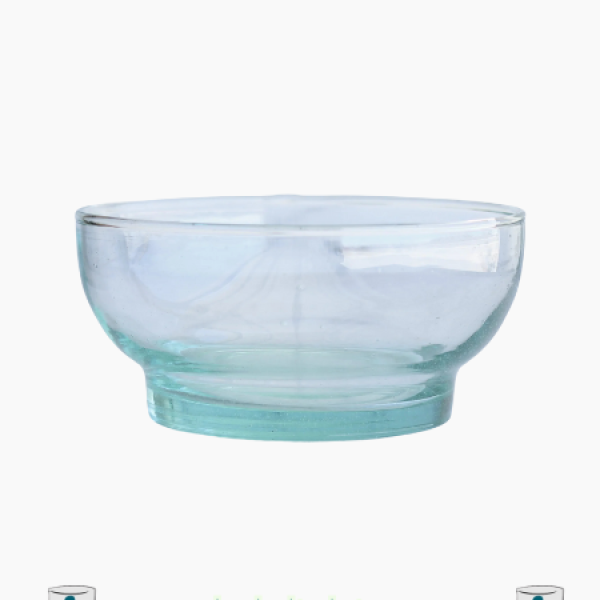 Grand bol en verre Beldi recyclé – Transparent