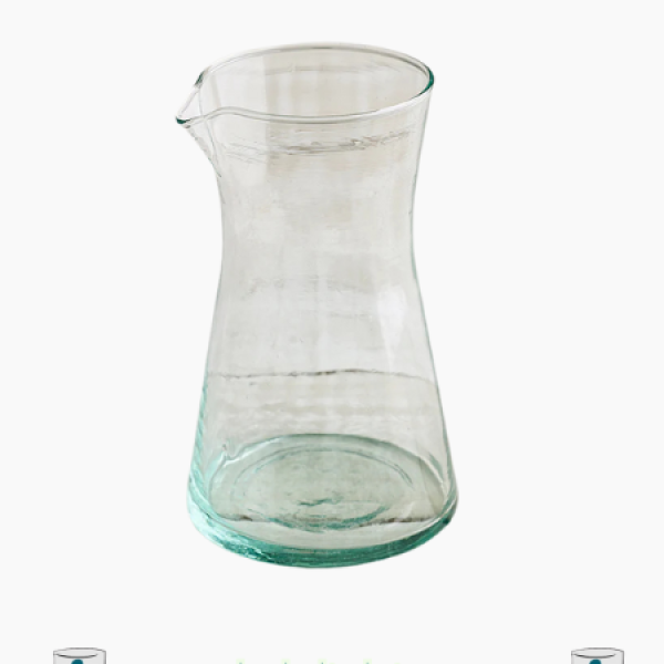Carafe Beldi SA19 en verre beldi recyclé soufflé à la main